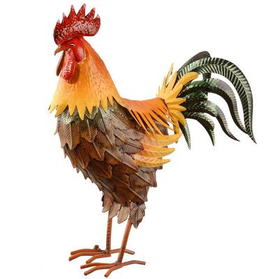 18 in. Metal Rooster Decor