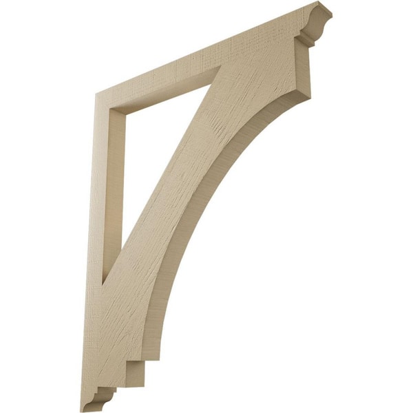 Ekena Millwork 3.5 in. x 48 in. x 40 in. Imperial Traditional Rough Cedar Woodgrain Timberthane Polyurethane Bracket, Primed Tan