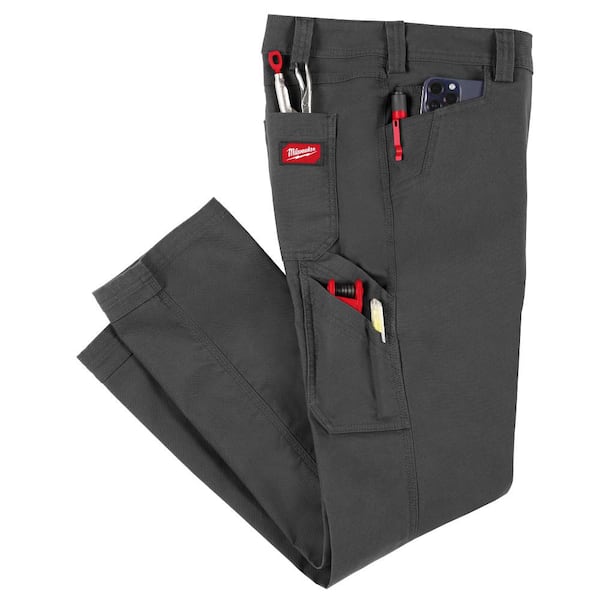 Milwaukee Women's Size 14 Gray Cotton/Polyester Work Pants with 7