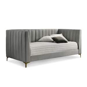 Tijeras Light Gray Art Deco Twin Upholstered Daybed