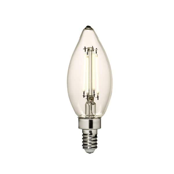 4-Watt Equivalent C11 Shape E12 Base Dimmable Clear LED Light Bulb 2700K Soft White (1-Pack)