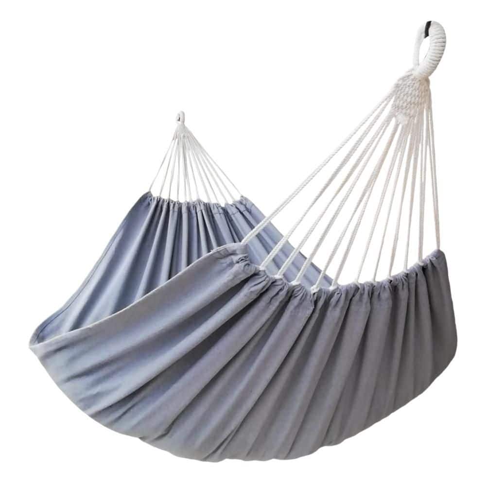 10.8 ft. Double Hammock Load Capacity 600 lb.  Canvas Cotton Hammock for Patio Garden Backyard Lounging Outdoor in Grey price history on PriceWatchPro