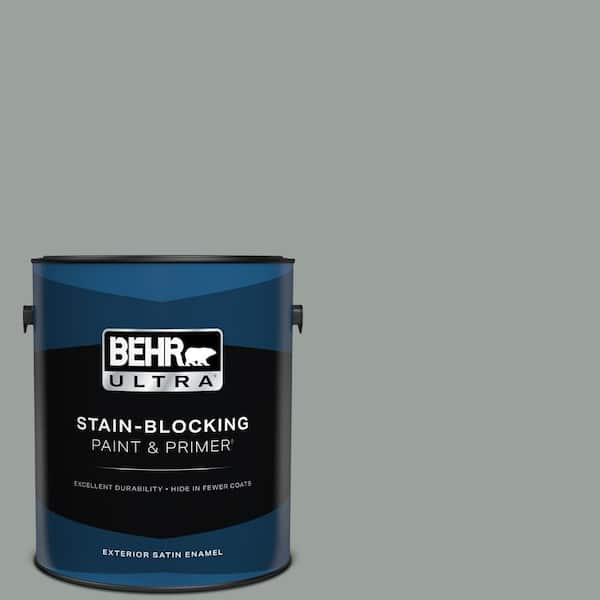 BEHR ULTRA 1 gal. #PPU11-16 Brampton Gray Satin Enamel Exterior Paint & Primer