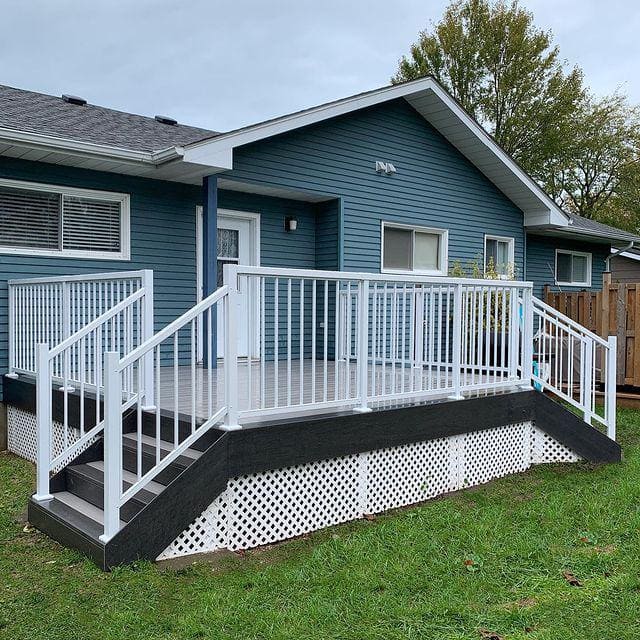 Stanford 36 in. White Aluminum Railing Kit for Decks and Porches