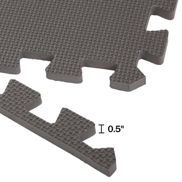 Stalwart Interlocking Gray 24 in. W x 24 in. L x 0.5 in Thick