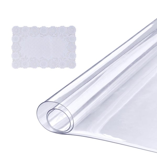 Clear Table Cover Protector 18 in. x 36 in. Nature Table Cover 1.5 mm Thick PVC Plastic Tablecloth