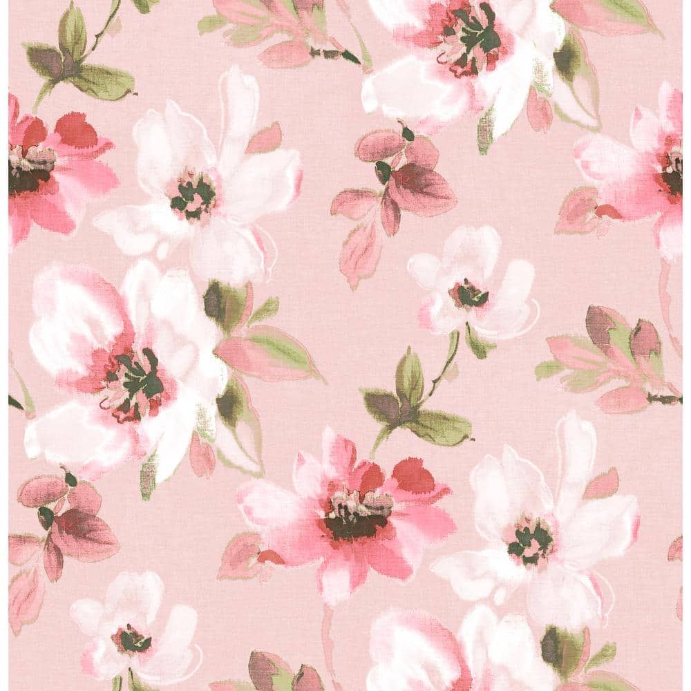 Brewster Reign Pink Bouquet Strippable Wallpaper (Covers 56.4 sq. ft ...