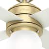 Hunter Hepburn 44 in. LED Indoor Modern Brass Ceiling Fan with Light and Wall Control 52313
