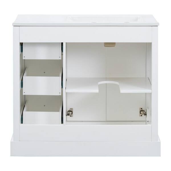 Ziyudura 36 in. Single Sink Freestanding White Bath Vanity with