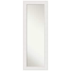 Textured White 19.25 in. x 53.25 in. Non-Beveled Coastal Rectangle Framed Full Length on the Door Mirror in White
