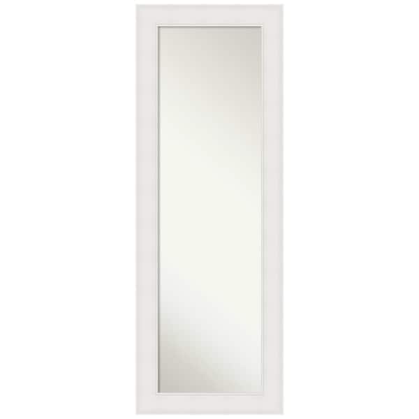 Amanti Art Textured White 19.25 in. x 53.25 in. Non-Beveled Coastal Rectangle Framed Full Length on the Door Mirror in White