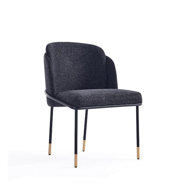 Manhattan Comfort Flor Modern Black Twill Weave Upholstered Dining Chair