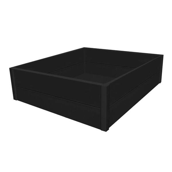 Eagle One 36 in. x 48 in. x 12 in. Black Recycled Plastic Commercial Grade Raised Garden Bed