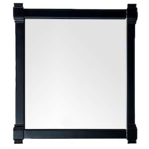 Brittany 35.1 in. W x 39.2 in. H Framed Square Wall Mirror in Black Onyx
