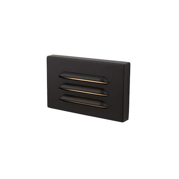 Horizontal Surface Louvered Step Light Low-Voltage Integrated LED 12-Volt Bronze on Solid Brass 2700