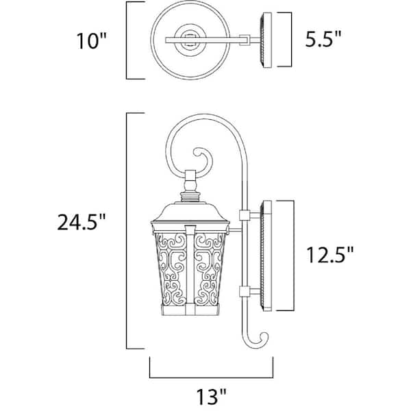 Whisper Dark Sky 1-Light Bronze Integrated LED Outdoor Wall Lantern Sconce