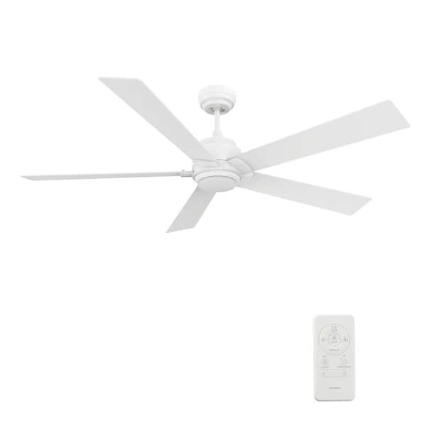 CARRO Aspen II 60 in. Dimmable LED Indoor/Outdoor White Smart Ceiling Fan with Light and Remote, Works with Alexa/Google Home