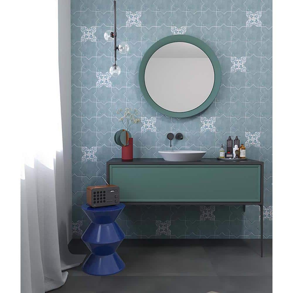 Pistachio Green Star-Shaped Matte Ceramic Tile