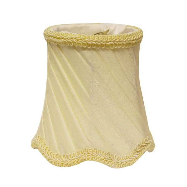 3.5 in. White Silk Bell Lamp Shade with Clip On Fitter(6 Pcs/Set)