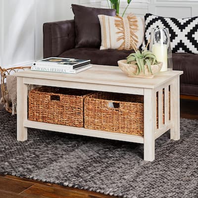 Cottage Coffee Tables Accent The Home Depot Cottage Coffee Tables Accent, White Coffee Table With Storage Baskets