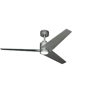 Reveal WiFi 52 in. Integrated LED Indoor/Outdoor Brushed Nickel Ceiling Fan with Light with Remote Control
