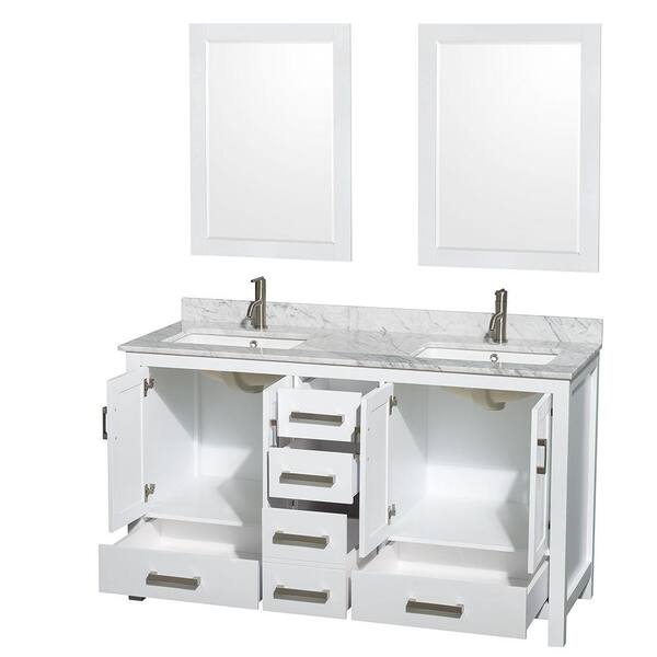 Double Vanity Cabinet Only, 59 Inch Double Sink Bathroom Vanity