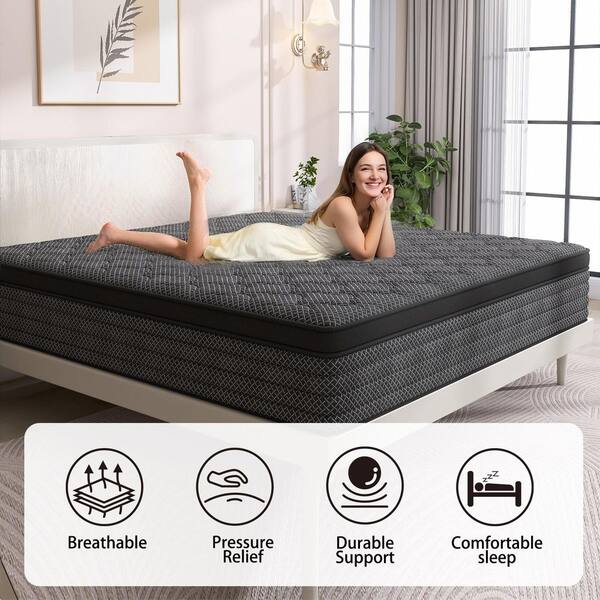Classic Plaid Full Medium Memory Foam 14 in. Bed-in-a-Box Mattress