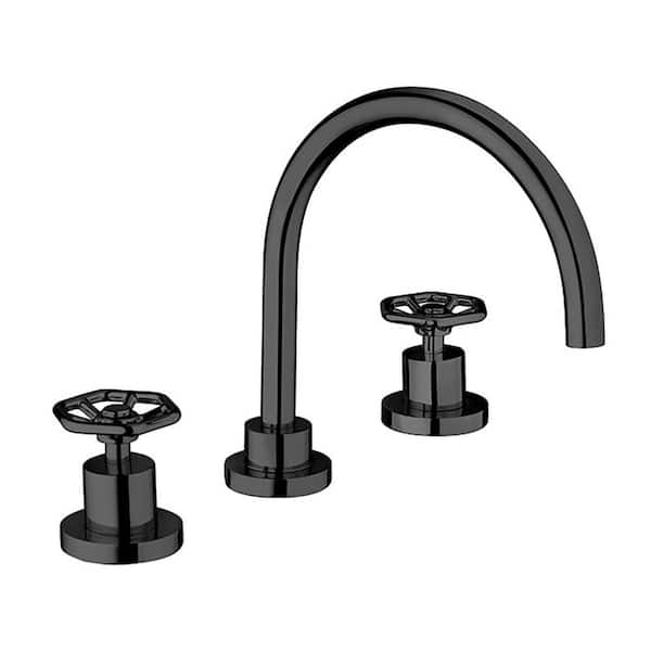 Lucia 8 in. Widespread Double Handle Bathroom Faucet in Matt Black
