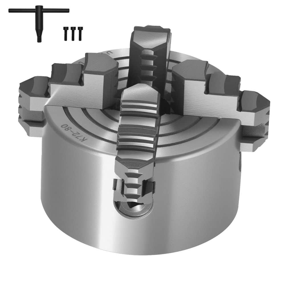 4-Jaw Lathe Chuck 3 in. (80 mm) Self-Centering Chuck 0.1-3.15 in (5-80 mm) Clamping Range for Wood Metal Lathe price history on PriceWatchPro