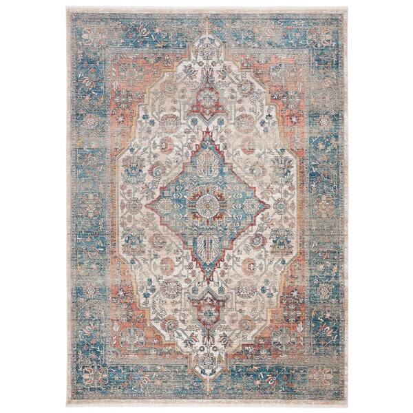 SAFAVIEH Victoria Navy/Ivory 9 ft. x 12 ft. Border Area Rug