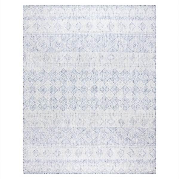 Gertmenian Tropea Darcy Light Blue 6 ft. x 9 ft. Global Indoor/Outdoor Area Rug
