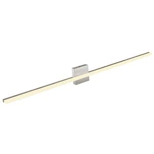 47.2 in. 1-Light 24-Watt 3000K Warm White Chrome Integrated LED Vanity Light Bar for Bathroom