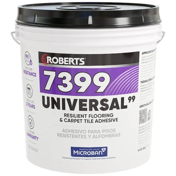 4 Gal. (16 qt. ) 8-10 Hour Dry Time Universal Resilient Flooring and Carpet Tile Floor Adhesive in Off White