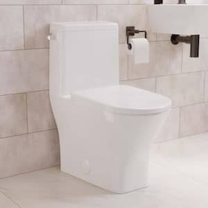 Sublime II 1-Piece 1.28 GPF Single Flush Round Toilet in Glossy White, Seat Included