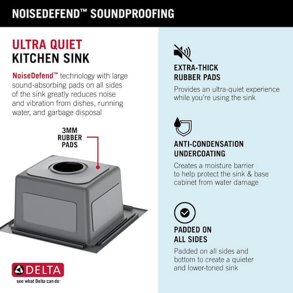 Delta Emery 15 in. Drop-In/Undermount Single Bowl 18 Gauge