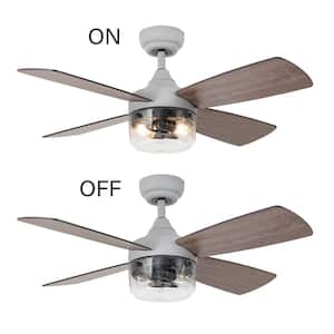 Yvette 42 in. 2-Light Indoor Gray Ceiling Fan with Remote-Control