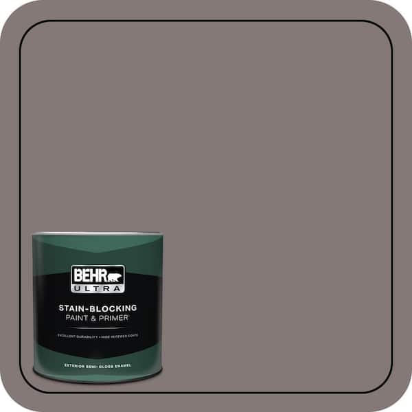 BEHR ULTRA 1 qt. #N140-5 Complex Gray Semi-Gloss Enamel Exterior Paint & Primer