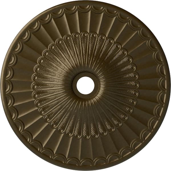 Ekena Millwork 2-3/8" x 36-5/8" x 36-5/8" Polyurethane Galveston Ceiling Medallion, Brass