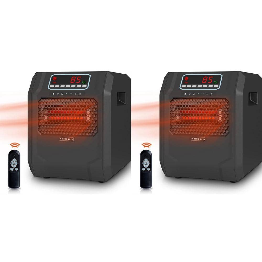 1500-Watt 16.34 in. Black Electric Ceramic Space Heater with Remote Control