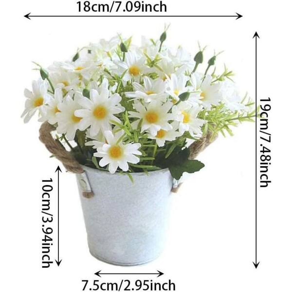 Napco Gänseblümchen-Blumentopf Aus Keramik – 13,3 X 12,7 Cm, Weiß/beige Für Sukkulenten & Kräuter