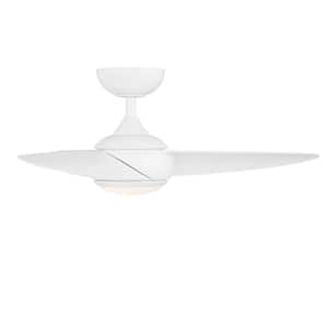 Loft 38 in. Indoor/Outdoor Matte White 3-Blade Smart Ceiling Fan with 3000K LED and Remote Control