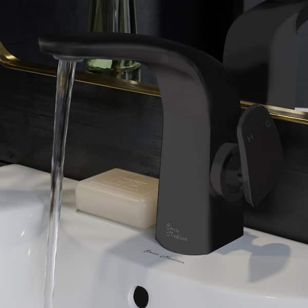 Swiss Madison Chateau Single-Handle Single-Hole Bathroom Faucet in Matte Black