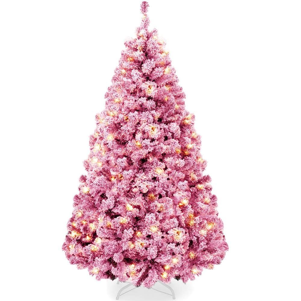 6.5 ft. Pink Pre-Lit Flocked Artificial Christmas Tree price history on PriceWatchPro