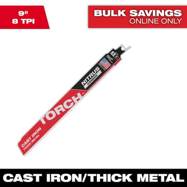 Milwaukee 9 in. 8 TPI TORCH Nitrus Carbide Teeth Metal Cutting SAWZALL Reciprocating Saw Blade