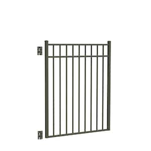 Natural Reflections Standard-Duty 4 ft. W x 4.5 ft. H Pewter Aluminum Straight Pre-Assembled Fence Gate