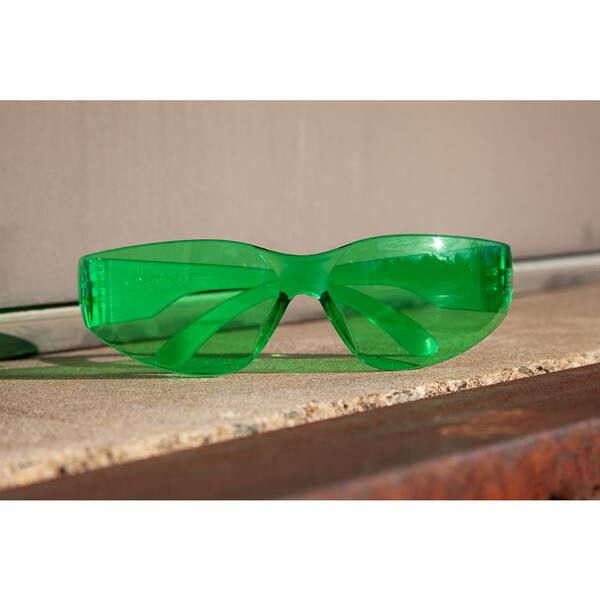 Safe Handler Green, Crystal Clear Lens Color Temple Safety glasses  (36-Pairs) BLSH-ESCR-CLLCT-SG8GR-36 - The Home Depot