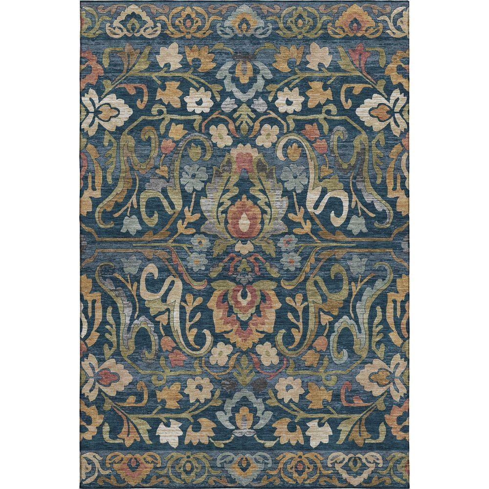 Mayfield Premium Machine Washable Abstract AMF2193 Navy 3 ft. x 5 ft. Area Rug price history on PriceWatchPro