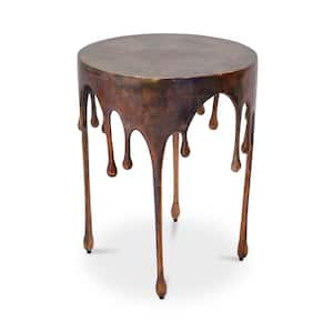 Juniper 17 in. Metal Round Accent Table with Solid Aluminum Base