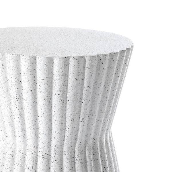 LuxenHome 16.54 in. White with Gray Fluted Hourglass-Shape