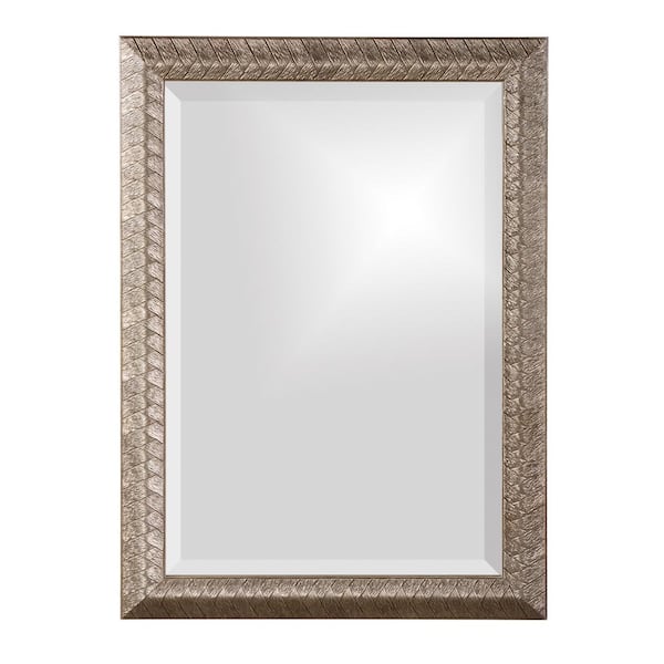 Marley Forrest Medium Rectangle Silver Leaf Beveled Glass Contemporary Mirror (28 in. H x 20 in. W)